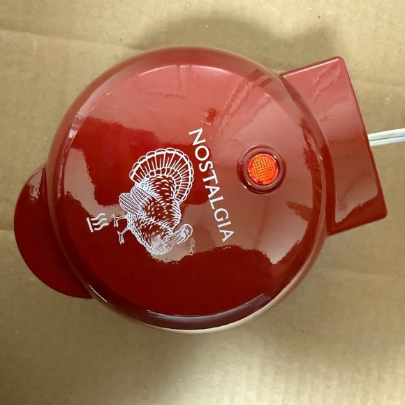 Nostalgia MyMini Turkey Waffle Maker 5 Inch Red Thanksgiving Holiday Open Box - Picture 12 of 16